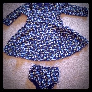 Gymboree mushroom print dress with diaper cover